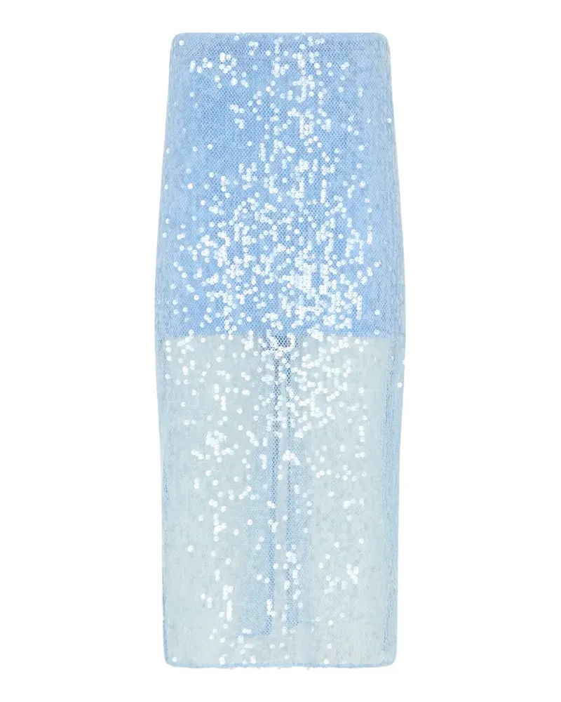 Veronica Beard Allora Midirock mit Pailletten - Blau Blau