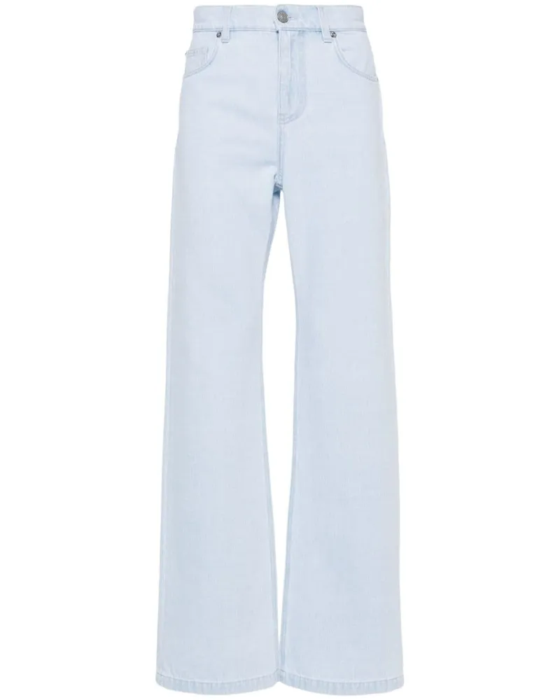 Versace Gerade Jeans mit Logo-Applikation - Blau Blau