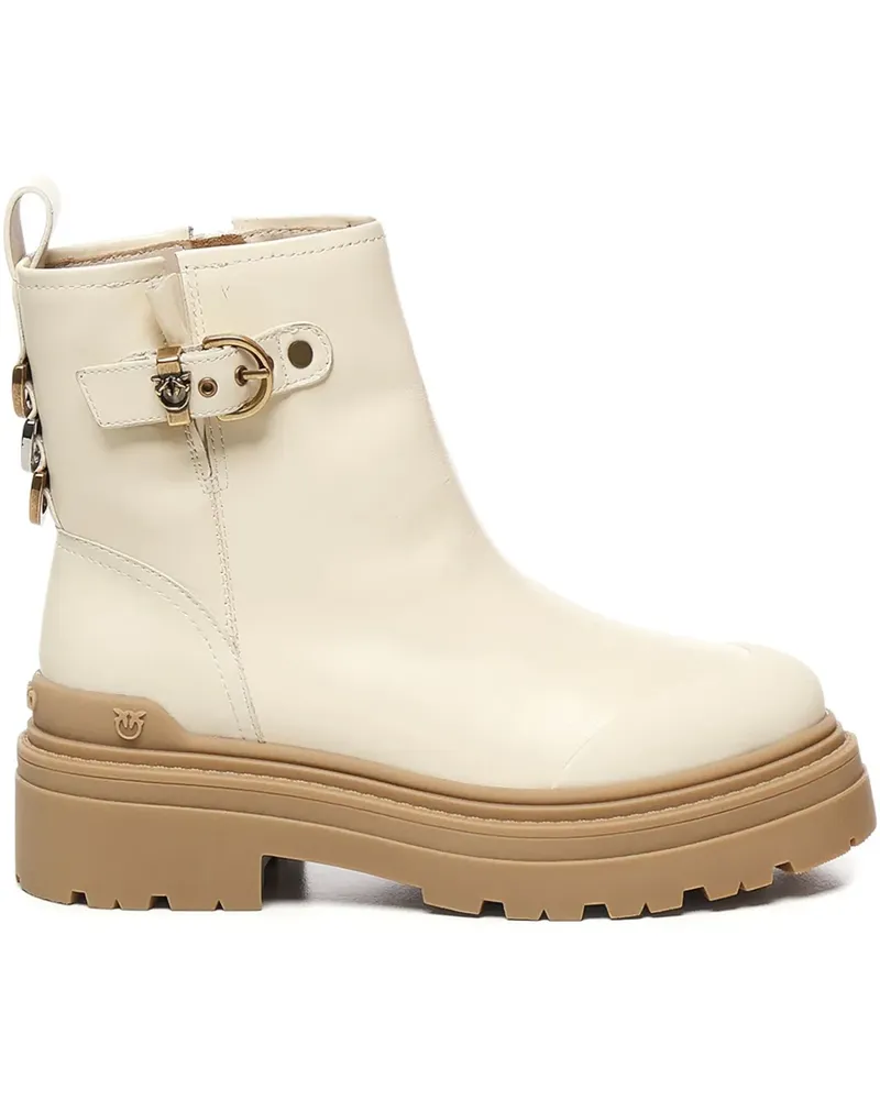 Pinko Stiefel mit Schnalle - Weiß Weiß