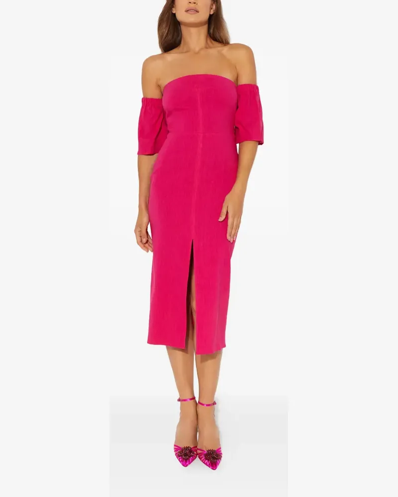 Isabel Marant Stony puff-sleeve midi dress - Rosa Rosa