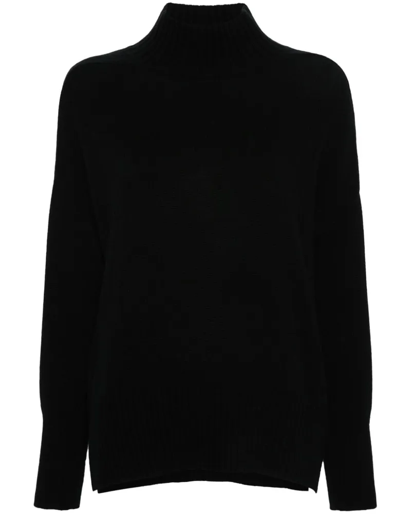 ALLUDE Kaschmirpullover mit Stehkragen - Schwarz Schwarz