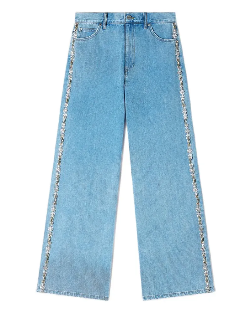 Sandro Weite Jeans mit Strass - Blau Blau