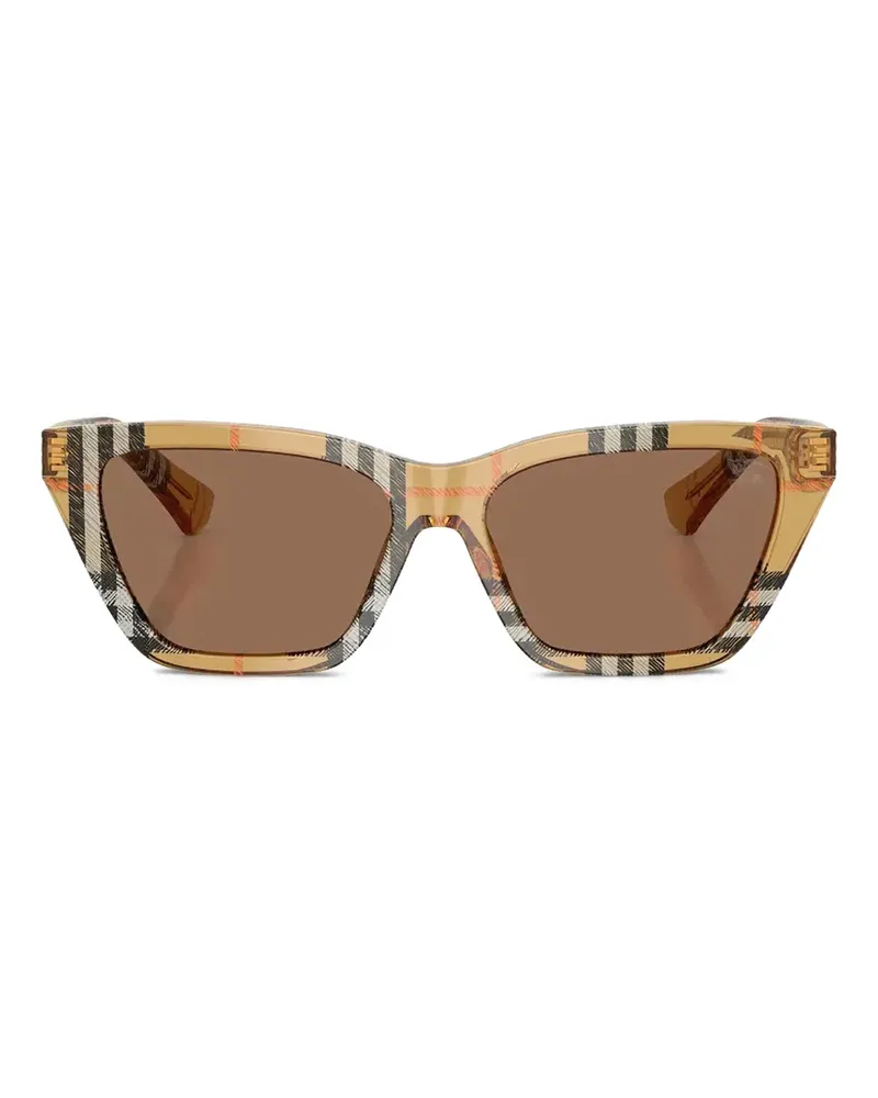 Burberry Geometrische Sonnenbrille mit Schottenkaro - Nude Nude