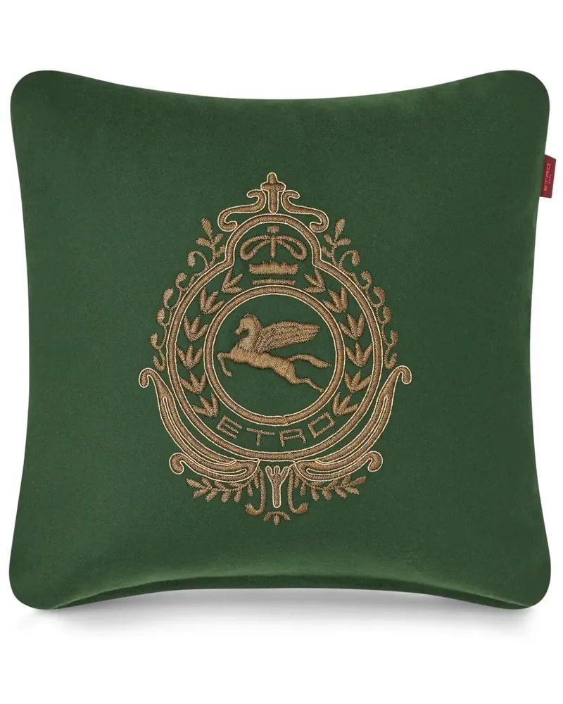 Etro Kissen mit Pegaso-Stickerei - Grün Grün