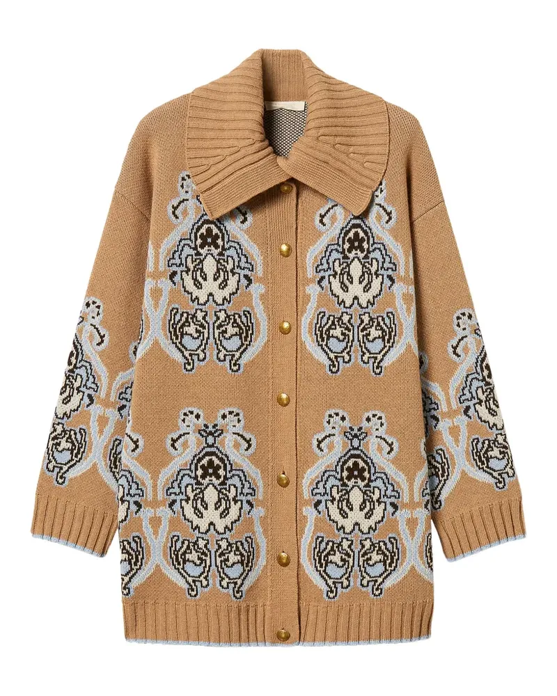 Twin-Set Cardigan aus Jacquard-Wollgemisch - Nude Nude