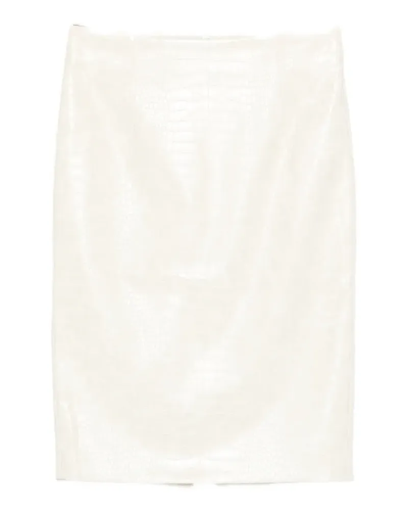 Des Phemmes croc-effect longuette skirt - Nude Nude