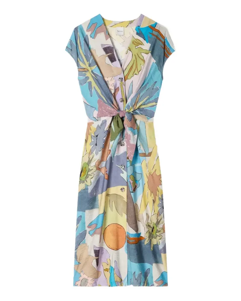 Paul Smith River Collage Kleid mit Schnürung - Nude Nude