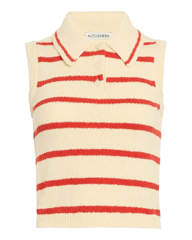 Altuzarra Elmer striped polo top - Nude Nude