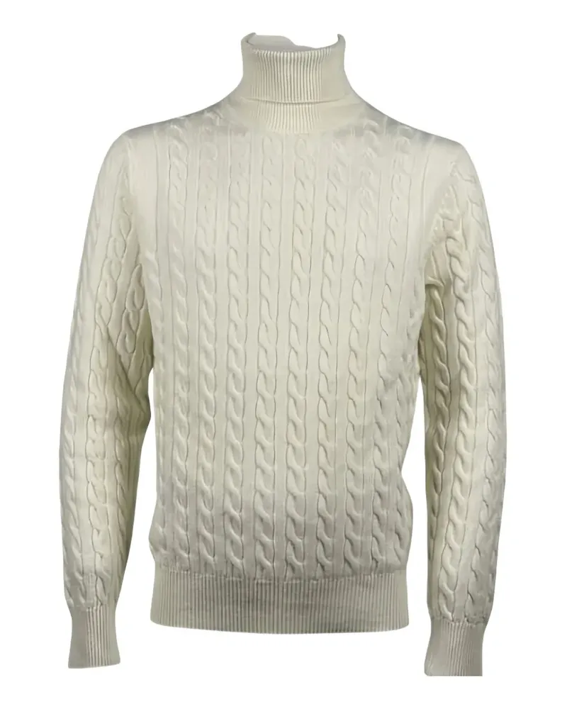 Malo Rollkragenpullover mit Zopfmuster - Nude Nude