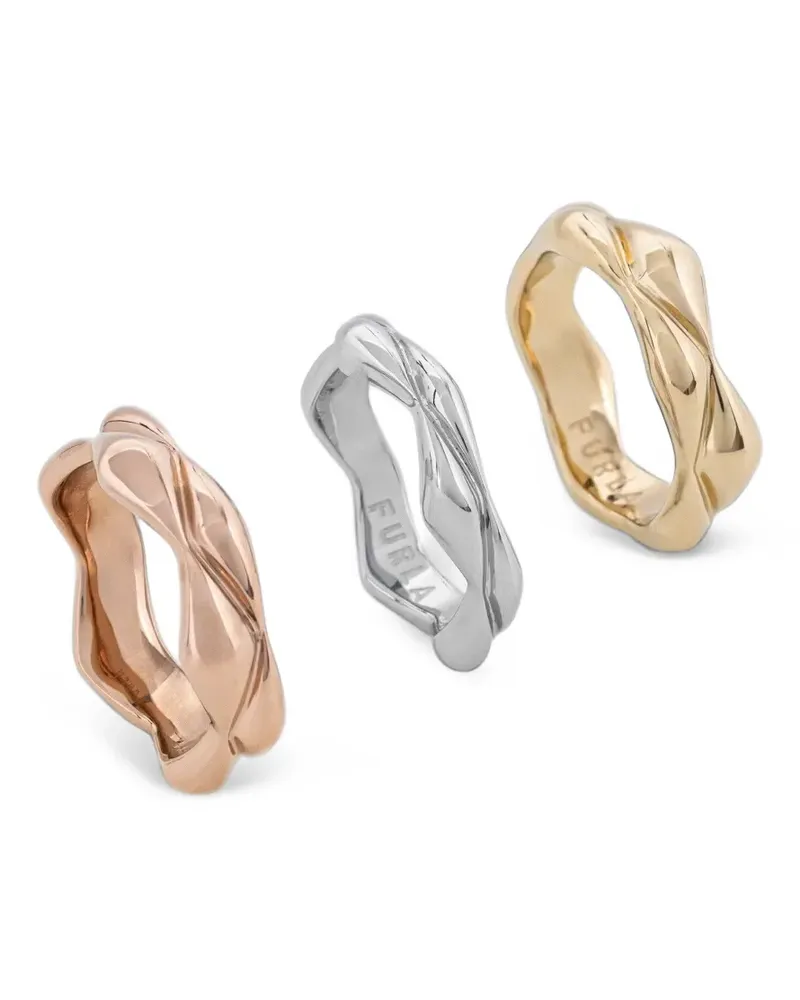 Furla twisted rings set of three - Gold Gold