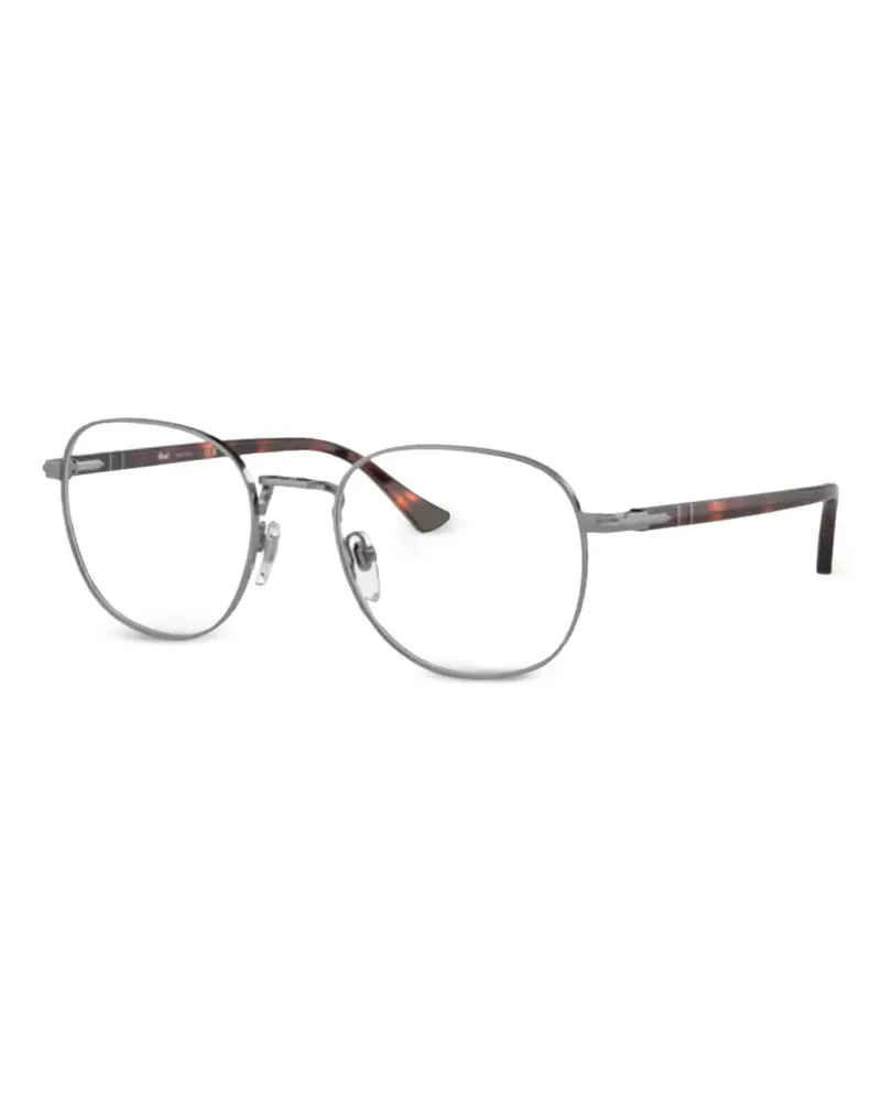 Persol Brille mit ovalem Gestell - Silber Silber