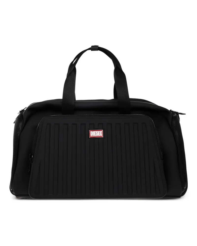 Diesel ribbed logo-patch holdalls bag - Schwarz Schwarz