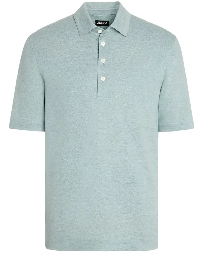 Ermenegildo Zegna Oasi Lino Poloshirt - Blau Blau