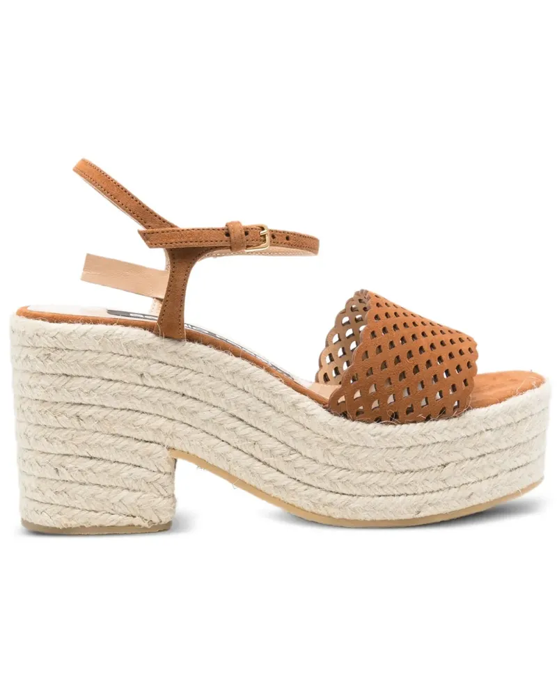 Sergio Rossi Perforierte Espadrilles mit Absatz 85mm - Braun Braun