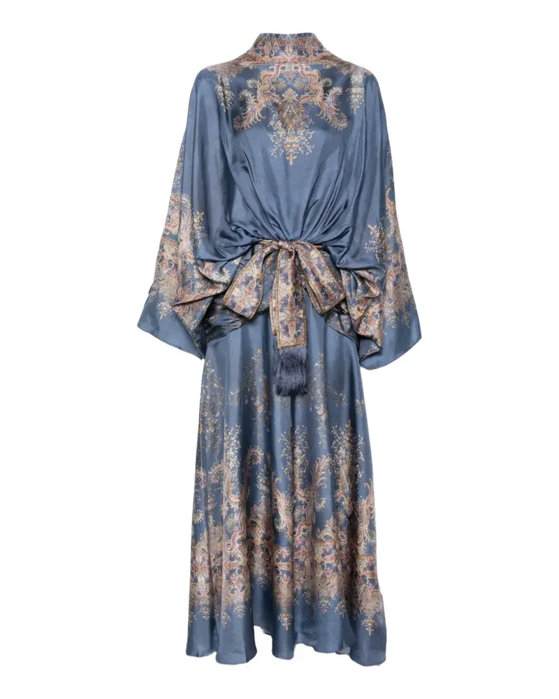 Zimmermann Valiant Maxikleid mit Fledermausmuster - Blau Blau