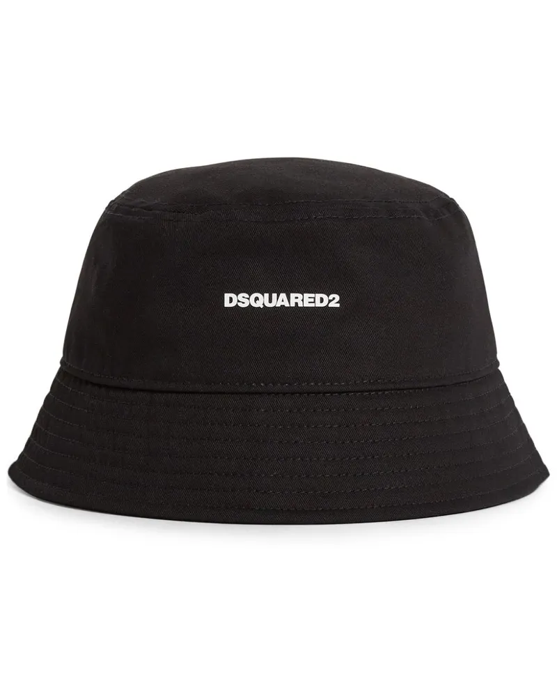 Dsquared2 Fischerhut mit Logo-Print - Schwarz Schwarz