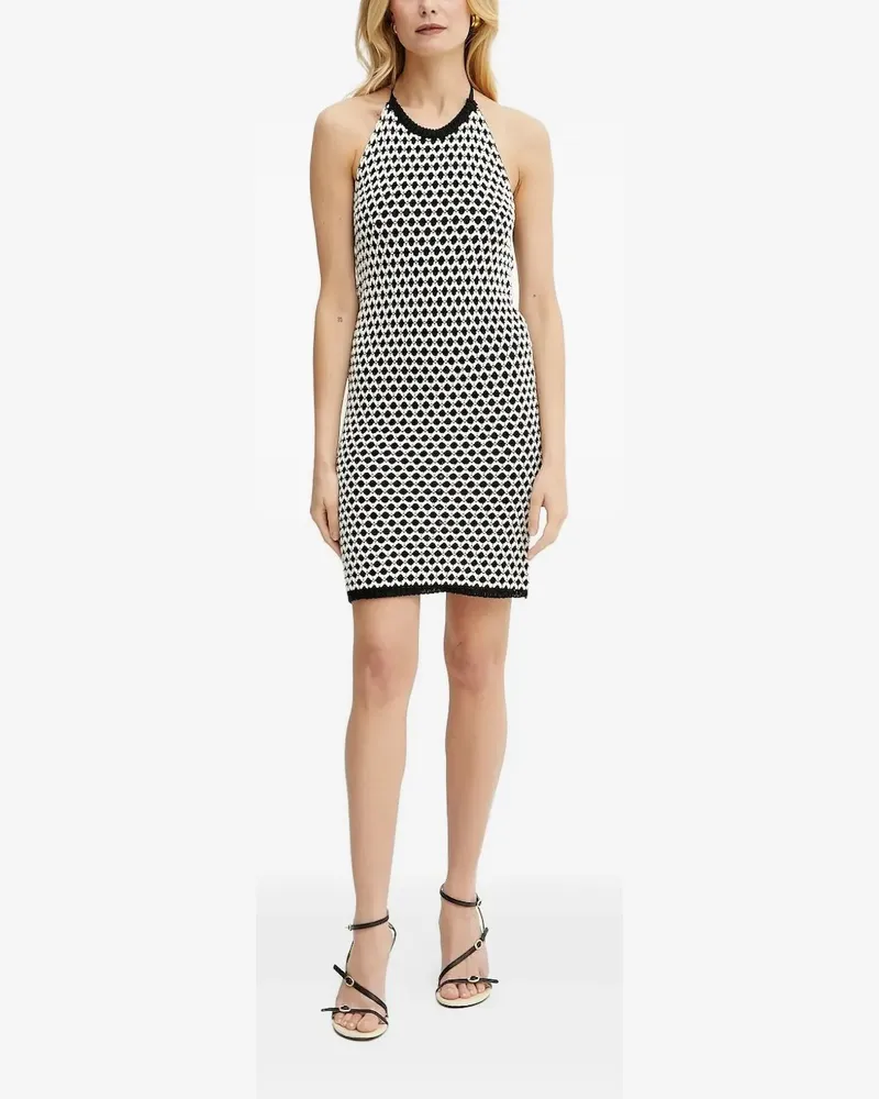 Simona Corsellini Geometrisch gemustertes Neckholder-Kleid - Schwarz Schwarz