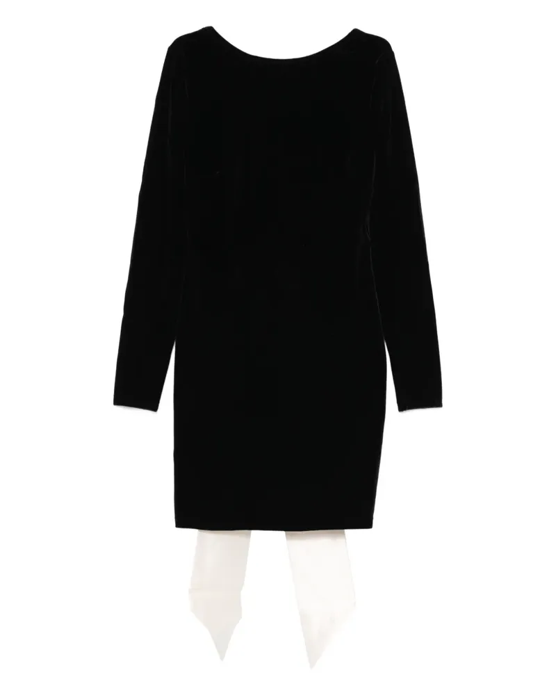 Never Fully Dressed bow-detail long-sleeve mini dress - Schwarz Schwarz