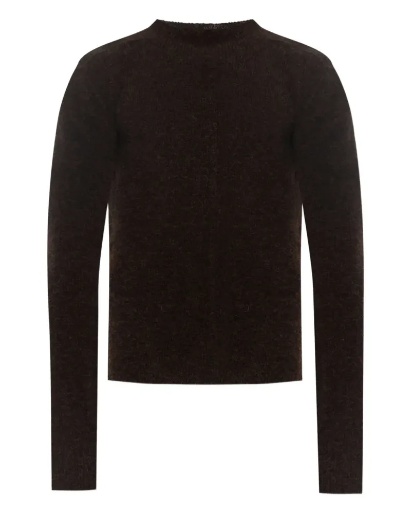 Rick Owens Pullover aus Alpakawolle mit Stehkragen - Schwarz Schwarz