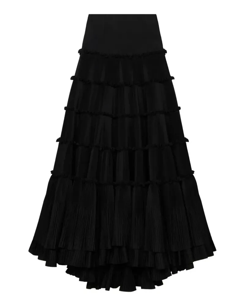 Blumarine Maxirock mit Rüschen und Schößchen - Schwarz Schwarz