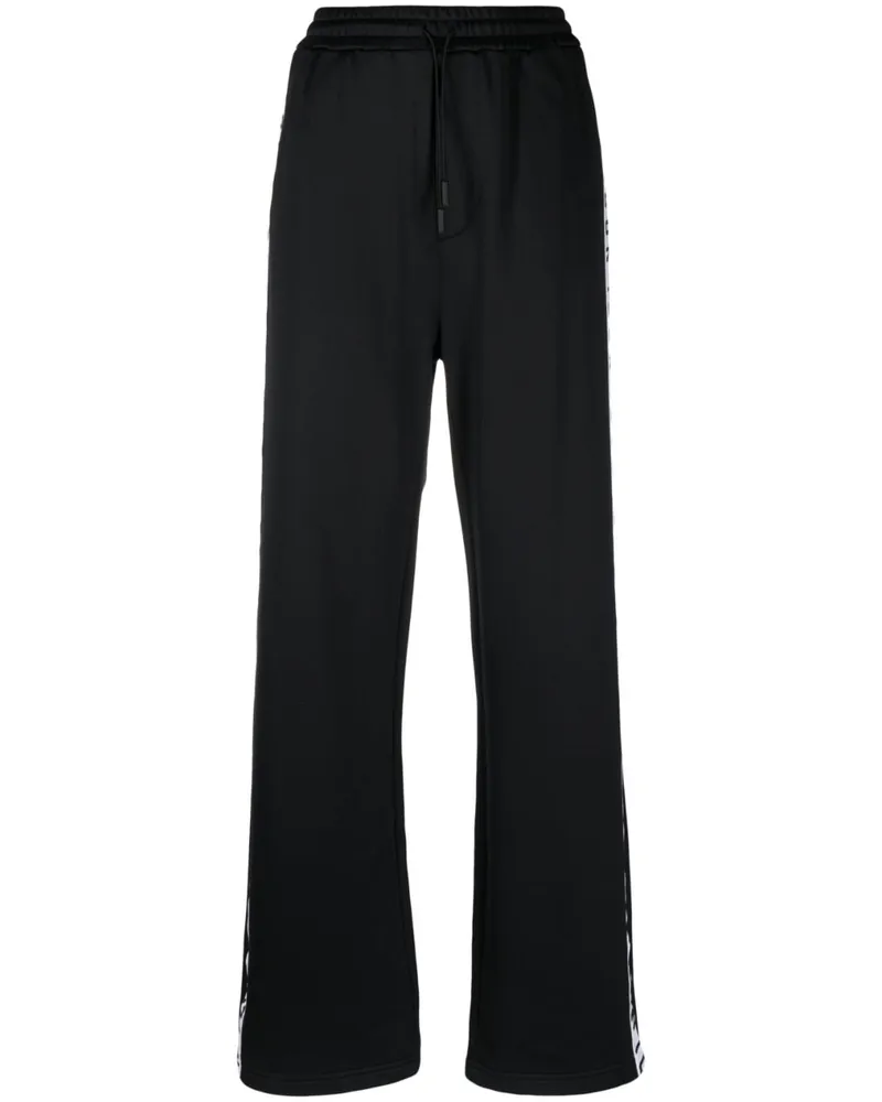 Dsquared2 Weite Jogginghose mit Logo-Streifen - Schwarz Schwarz
