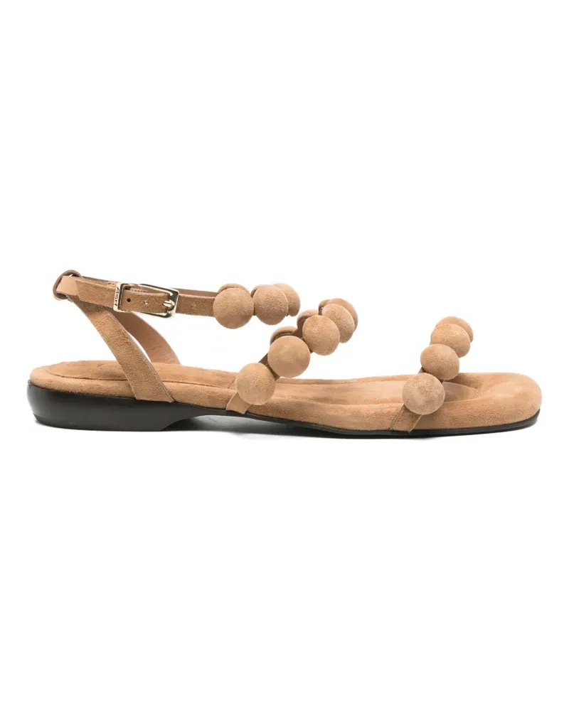 ash bead-embellished suede sandals - Nude Nude