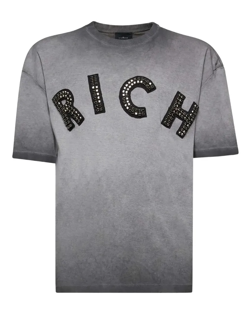 John Richmond T-Shirt mit Logo-Verzierung - Grau Grau