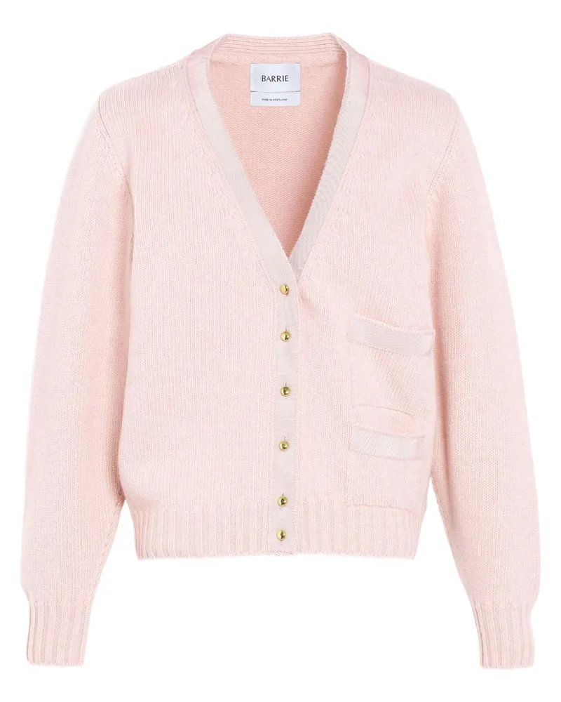 Barrie Cardigan aus Kaschmir mit Schleifendetail - Rosa Rosa