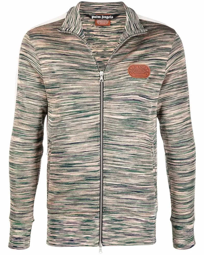 Palm Angels x Missoni Strickjacke mit Logo-Patch - Grün Grün