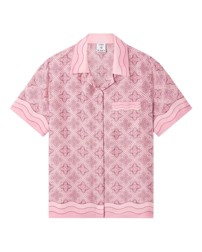 Casablanca Paris pink radiating monogram silk shirt - Rosa Rosa