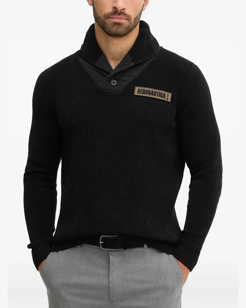 Aeronautica Militare patch-detail sweater - Schwarz Schwarz
