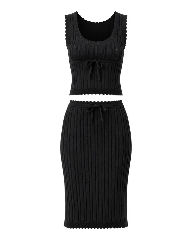 Reformation Erin top (set of two) - Schwarz Schwarz