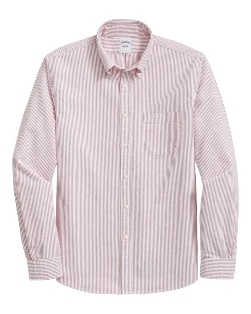 Brooks Brothers Gestreiftes Hemd mit Button-down-Kragen - Weiß Weiß