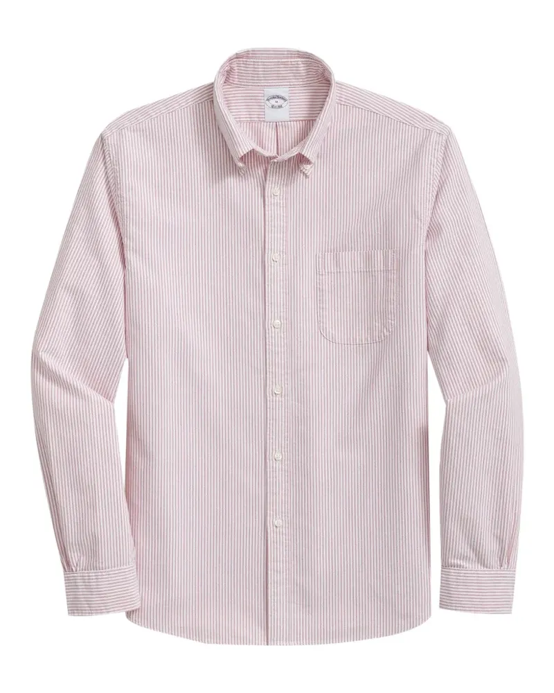 Brooks Brothers Gestreiftes Hemd mit Button-down-Kragen - Rosa Rosa