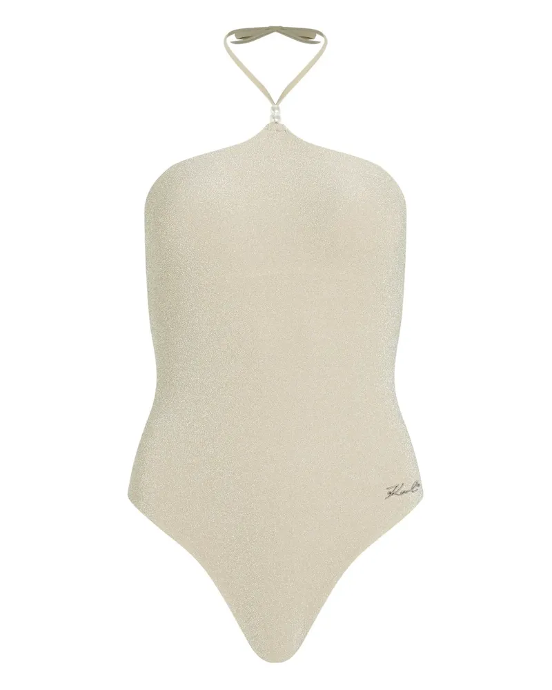 Karl Lagerfeld Badeanzug mit Neckholder - Nude Nude