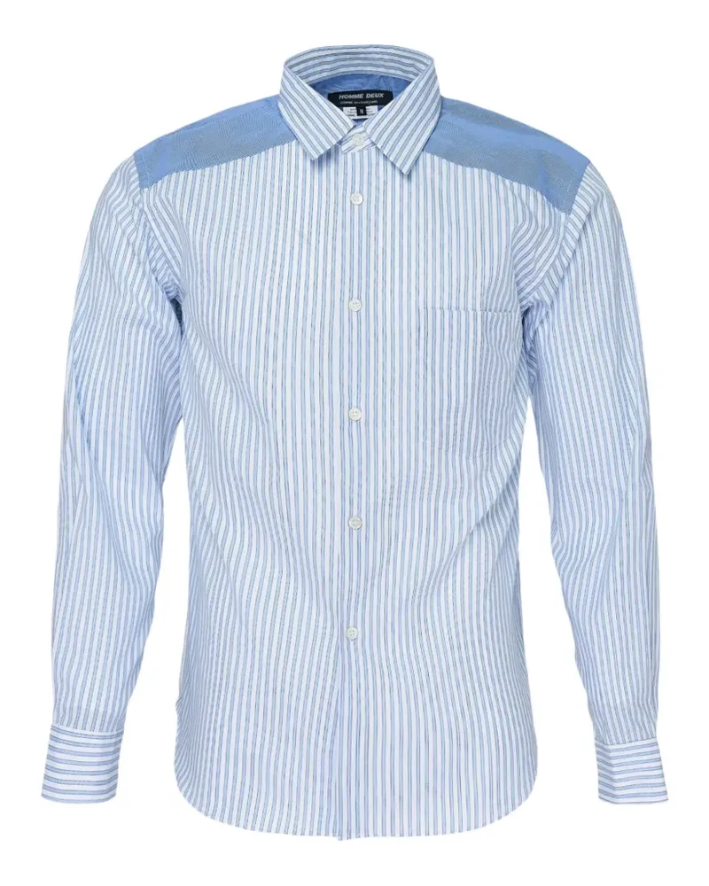 Comme des Garçons Hemd mit gestreiften Einsätzen - Weiß Weiß