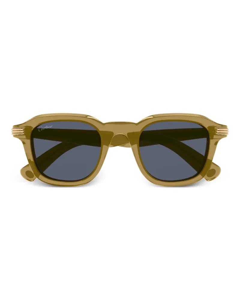 Cartier Sonnenbrille mit eckigem Gestell - Gelb Gelb