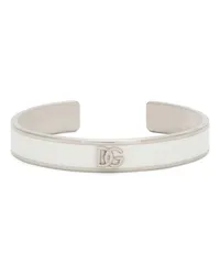 Dolce & Gabbana Armreif mit Logo-Schild Silber