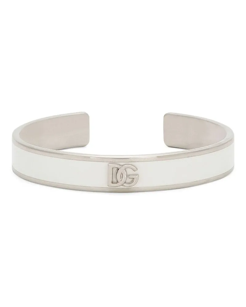 Dolce & Gabbana Armreif mit Logo-Schild Silber