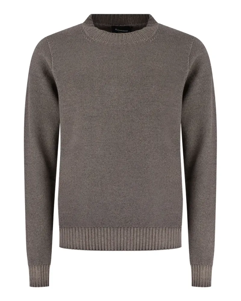 Arovescio Pullover mit geripptem Besatz - Braun Braun