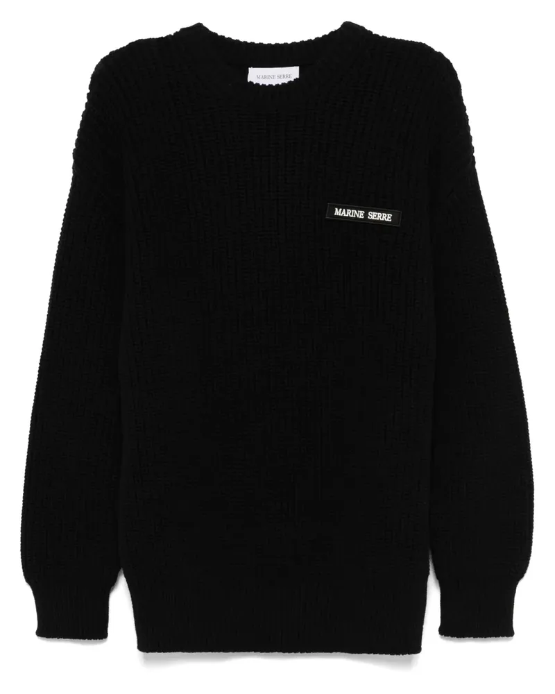 Marine Serre Pullover mit Rundhalsausschnitt - Schwarz Schwarz
