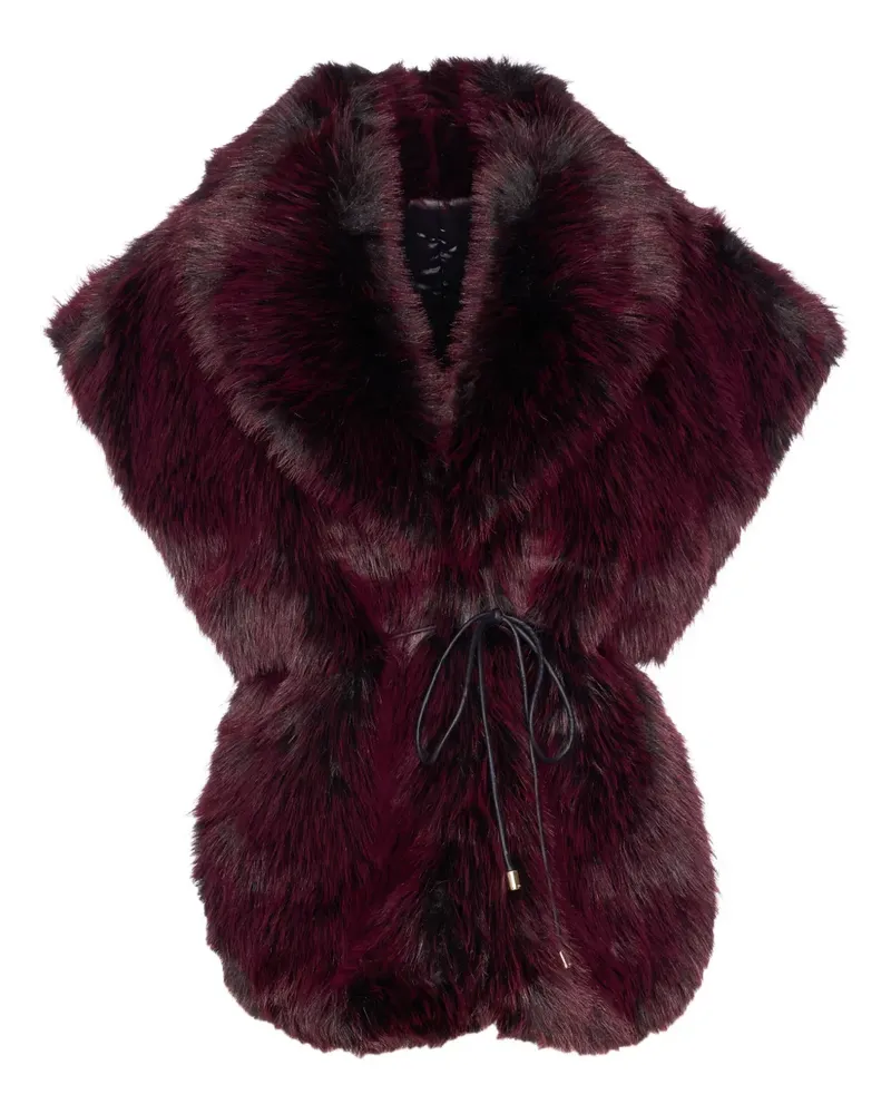 Patrizia Pepe Weste aus Faux Fur mit Schalkragen - Rot Rot