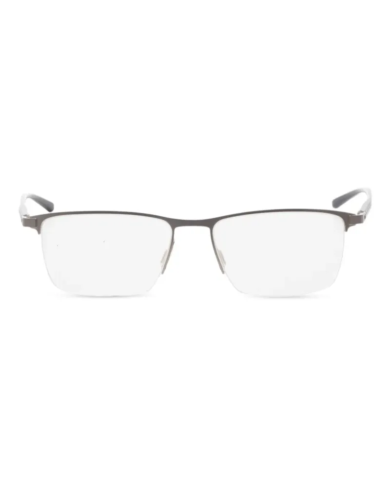 Porsche Design Halbrandbrille mit eckigem Gestell - Grau Grau