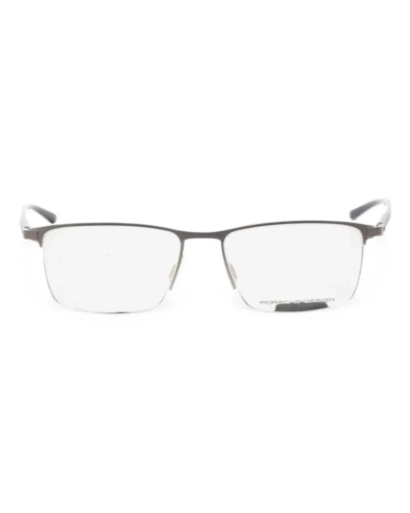 Porsche Design Halbrandbrille mit eckigem Gestell - Grau Grau