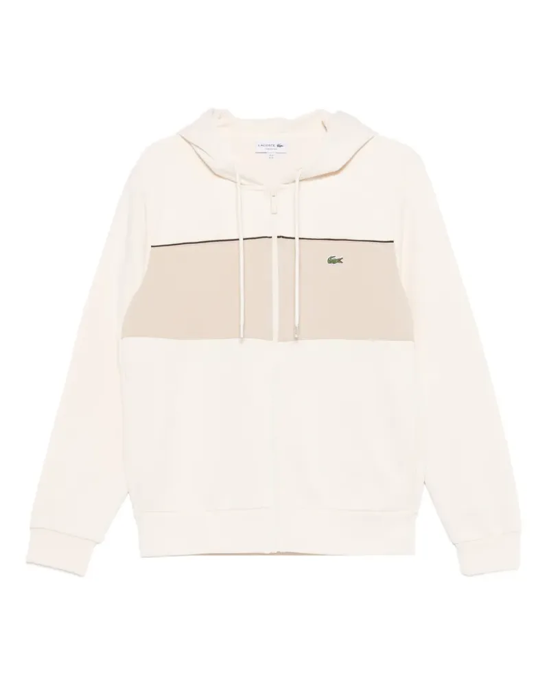 Lacoste logo-patch hoodie - Nude Nude