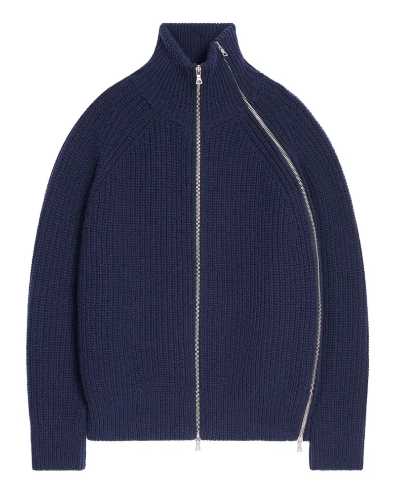 Dries van Noten Gerippter Pullover mit Reißverschluss - Blau Blau