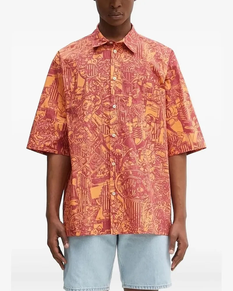 Marcelo Burlon | County of Milan Hemd mit abstraktem Print - Orange Orange