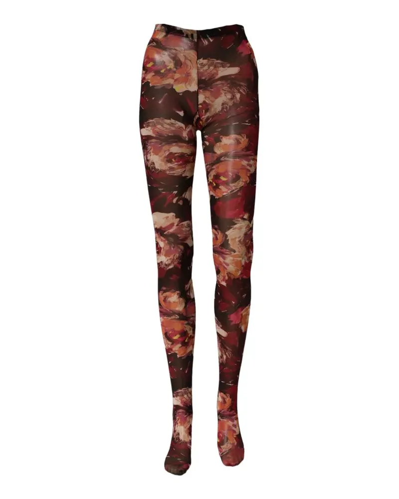 Dolce & Gabbana floral-print tights - Rot Rot