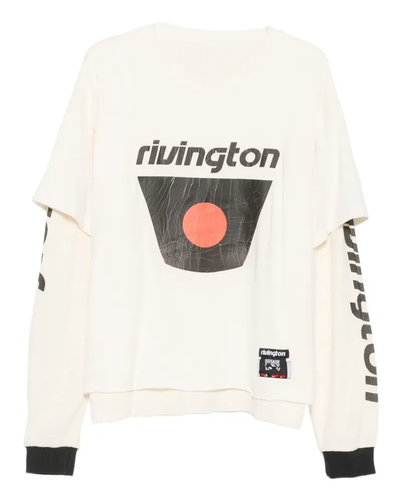 RRR123 Pullover im Layering-Look mit Print - Schwarz Schwarz