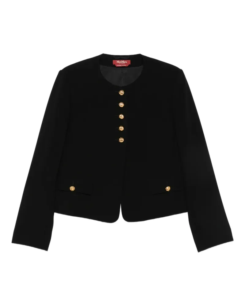Max Mara Paniere Jacke ohne Kragen - Schwarz Schwarz